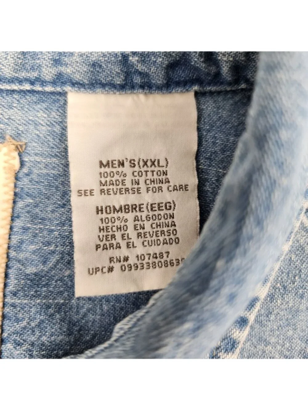 Levis Shirt Mens XXL Blue Western Denim Button Up L/S